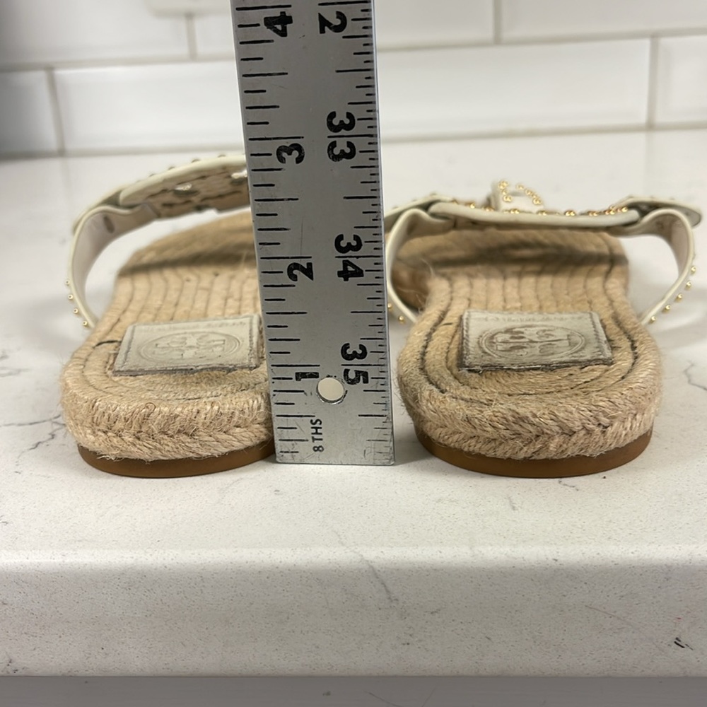 34# Tory Burch White and Gold Sandals - Picture 3 of 15